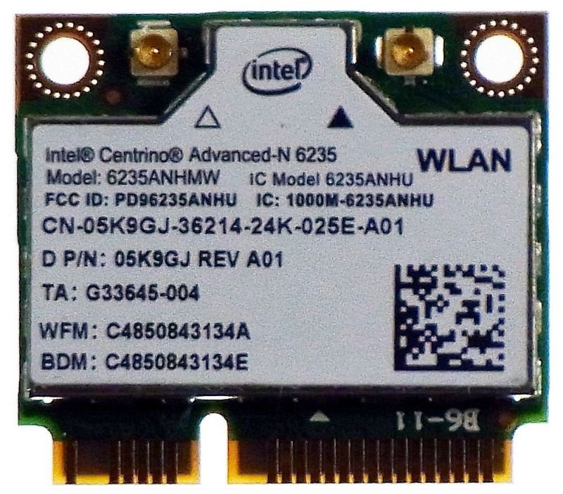 Wlan intel. Расположение на плате Intel Centrino Advanced-n 6205.